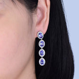 14K White Gold 5.55ct Tanzanite Earrings with Diamonds