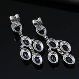 14K White Gold 7.40ct Sapphire Earrings with Diamond