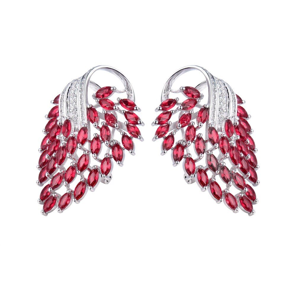 14K White Gold 8.46ct Pink Ruby Earrings with Natural Diamonds