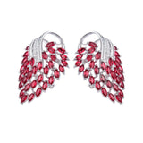 14K White Gold 8.46ct Pink Ruby Earrings with Natural Diamonds