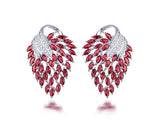 14K White Gold 8.46ct Pink Ruby Earrings with Natural Diamonds
