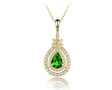 14K Yellow Gold 0.71ct Tsavorite Pendant with Natural Diamond