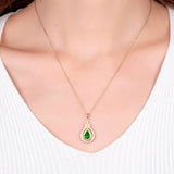 14K Yellow Gold 0.71ct Tsavorite Pendant with Natural Diamond