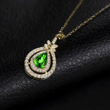 14K Yellow Gold 0.71ct Tsavorite Pendant with Natural Diamond