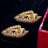 14K Yellow Gold 5.50ct Pink Ruby Earrings with Natural Diamonds