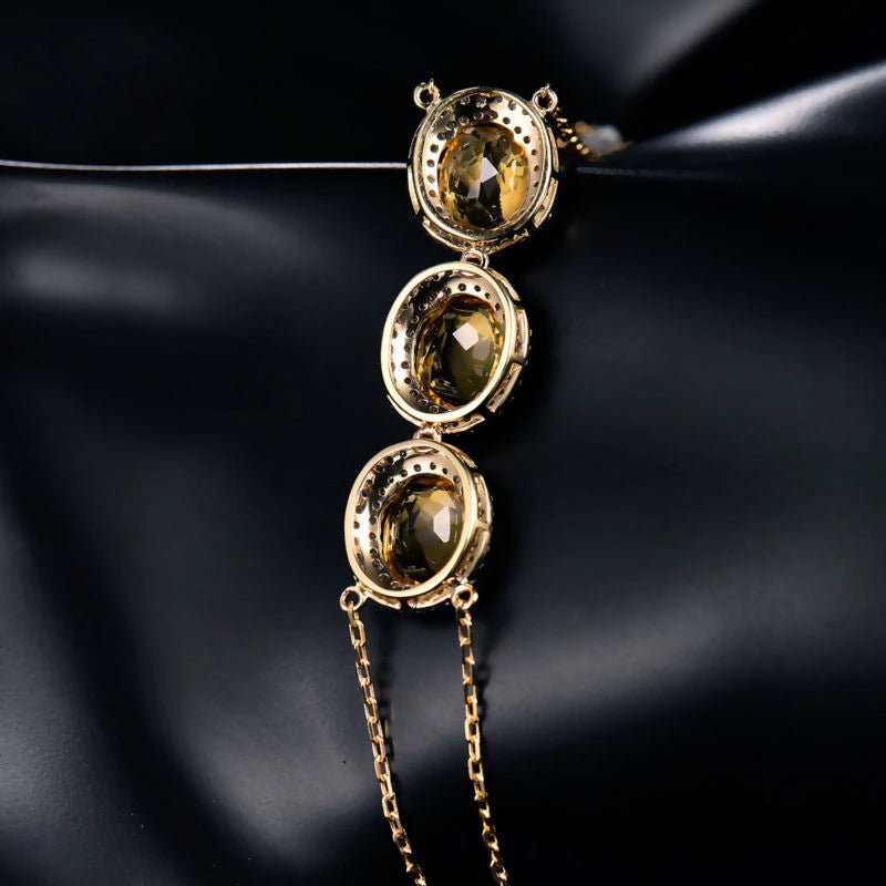 14kt Gold Bracelet with Citrine 5.10 ct & Diamonds 0.74 ct – Oval Cut