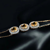 14kt Gold Bracelet with Citrine 5.10 ct & Diamonds 0.74 ct – Oval Cut