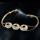 14kt Gold Bracelet with Citrine 5.10 ct & Diamonds 0.74 ct – Oval Cut
