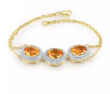 14kt Gold Bracelet with Citrine 5.10 ct & Diamonds 0.74 ct – Oval Cut