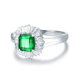14Kt Gold Diamond 1.00 ct Emerald Ring