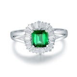 14Kt Gold Diamond 1.00 ct Emerald Ring