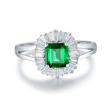14Kt Gold Diamond 1.00 ct Emerald Ring