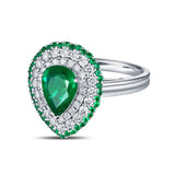 14Kt Gold Diamond 1.01 ct Emerald Ring