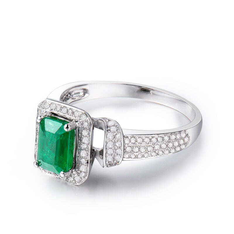 14Kt Gold Diamond 1.25 ct Emerald Ring