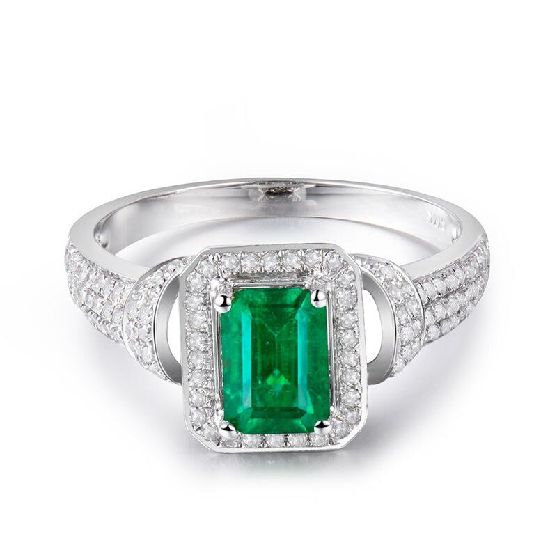 14Kt Gold Diamond 1.25 ct Emerald Ring