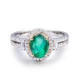 14Kt Gold Diamond 1.30 ct Emerald Ring