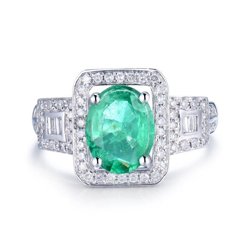 14Kt Gold Diamond 1.65 ct Emerald Ring