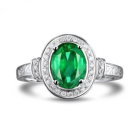14Kt Gold Diamond 2.20 ct Emerald Ring