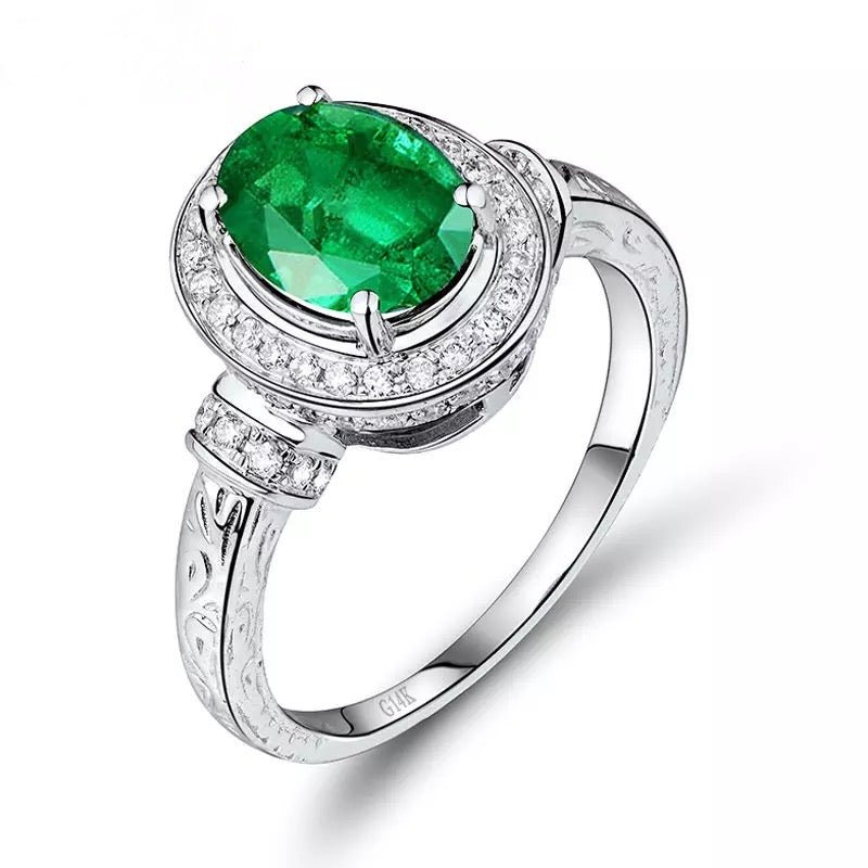 14Kt Gold Diamond 2.20 ct Emerald Ring