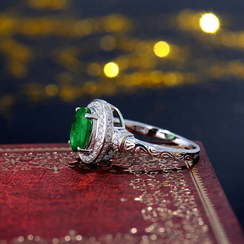 14Kt Gold Diamond 2.20 ct Emerald Ring