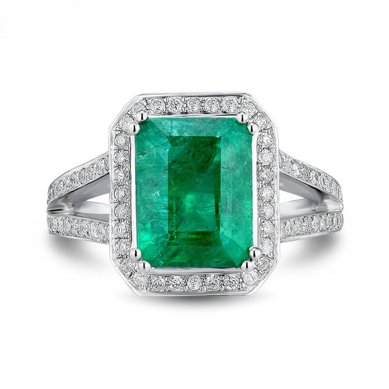14Kt Gold Diamond 3.25 ct Emerald Ring