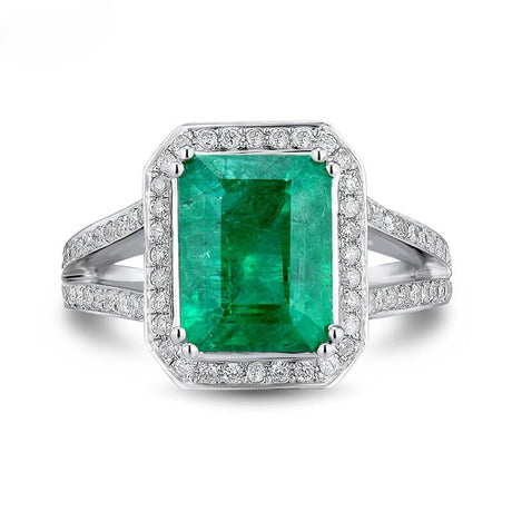 14Kt Gold Diamond 3.25 ct Emerald Ring