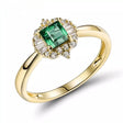 14Kt Gold Natural Diamond & 0.42 ct Emerald Ring