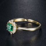 14Kt Gold Natural Diamond & 0.42 ct Emerald Ring