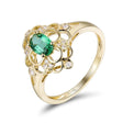 14Kt Gold Natural Diamond & 0.45 ct Emerald Ring