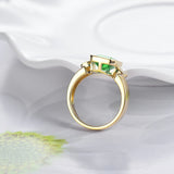 14Kt Gold Natural Diamond & 1.84 ct Emerald Ring