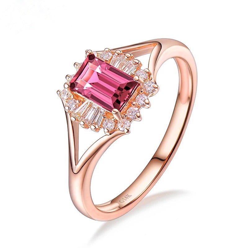 14kt Rose Gold & 0.68 ct Tourmaline Ring