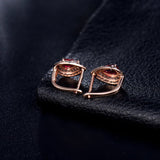 14kt Rose Gold 1.00ct Ruby Earrings with Natural Diamonds