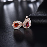 14kt Rose Gold 1.00ct Ruby Earrings with Natural Diamonds