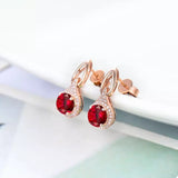 14kt Rose Gold 2.485 ct Ruby Earrings