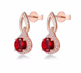 14kt Rose Gold 2.485 ct Ruby Earrings