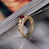 14Kt Rose Gold Diamond 0.69 ct Ruby Ring