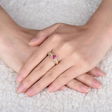 14Kt Rose Gold Diamond 0.69 ct Ruby Ring