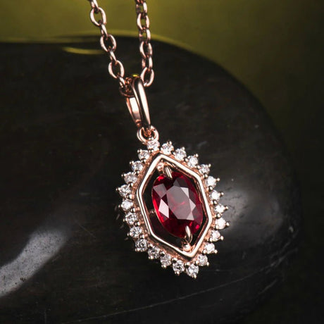 14Kt Rose Gold Diamond 1.00 ct Ruby Pendant
