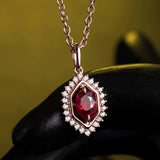 14Kt Rose Gold Diamond 1.00 ct Ruby Pendant