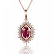 14Kt Rose Gold Diamond 1.00 ct Ruby Pendant