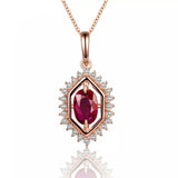 14Kt Rose Gold Diamond 1.00 ct Ruby Pendant