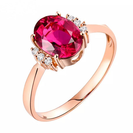 14kt Rose Gold Diamond & 1.35ct Tourmaline Ring