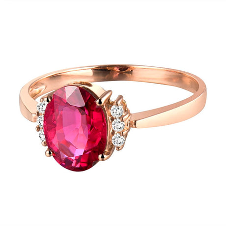 14kt Rose Gold Diamond & 1.35ct Tourmaline Ring