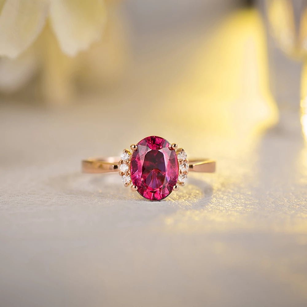 14kt Rose Gold Diamond & 1.35ct Tourmaline Ring