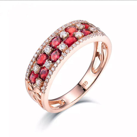 14Kt Rose Gold Diamond & 1.88 ct Ruby Ring (Unisex)