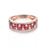 14Kt Rose Gold Diamond & 1.88 ct Ruby Ring (Unisex)