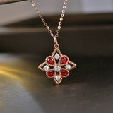 14Kt Rose Gold Diamonds 0.62 ct Ruby Pendant
