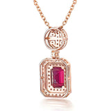 14Kt Rose Gold Natural Diamond 1.19 ct Tourmaline Pendant