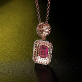 14Kt Rose Gold Natural Diamond 1.19 ct Tourmaline Pendant