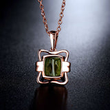14Kt Rose Gold Natural Diamond 2.665 ct Green Tourmaline Pendant